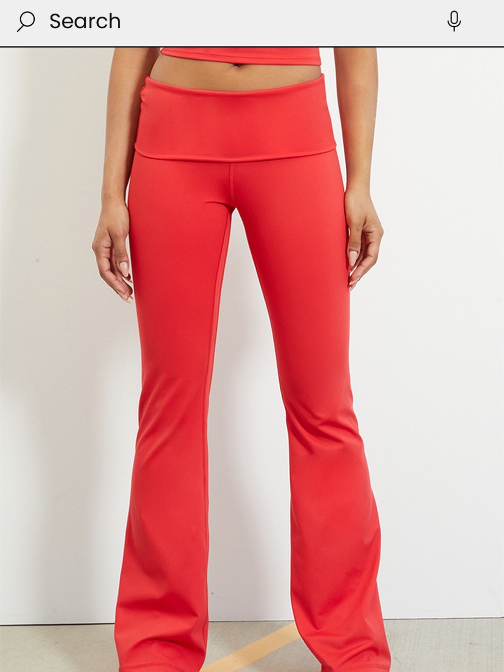 PACSUN PAC 1980 WHISPER Active Red Fold-Over Waistband Flare Yoga Pants - Size L